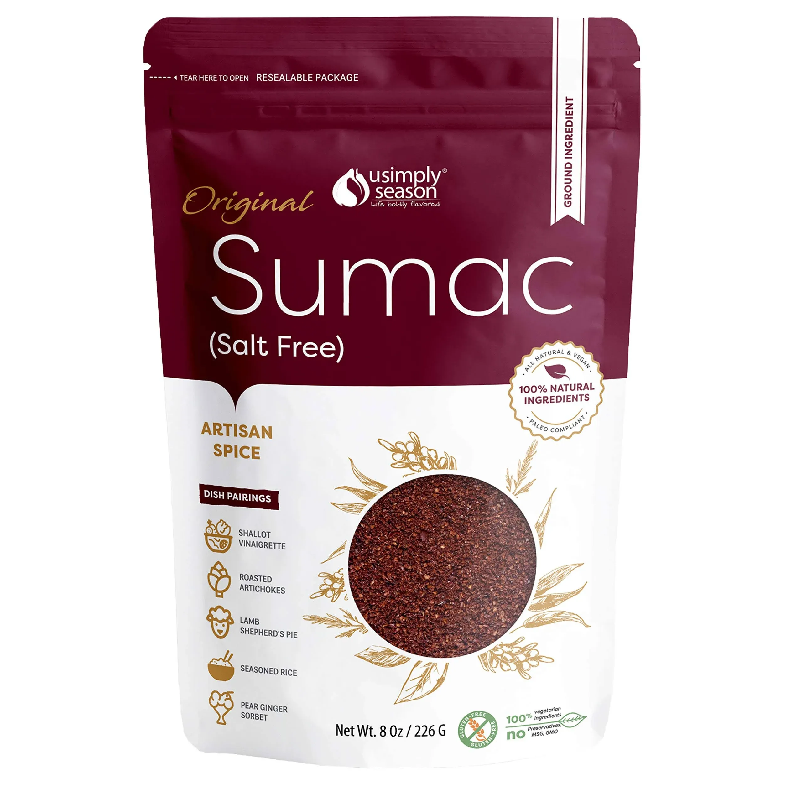 USimplySeason Sumac Spice (Original Powder, 8 Ounce)