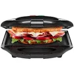 6 in. Portable Black Compact Grill, Panini Press, Indoor Grill Sandwic