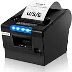 MUNBYN Receipt Printer P068, 3 1/8" 80mm Direct Thermal Printer, POS Printer with Auto Cutter - Receipt Printer with USB Serial Ethernet Windows Driver ESC/POS Support Cash Drawer