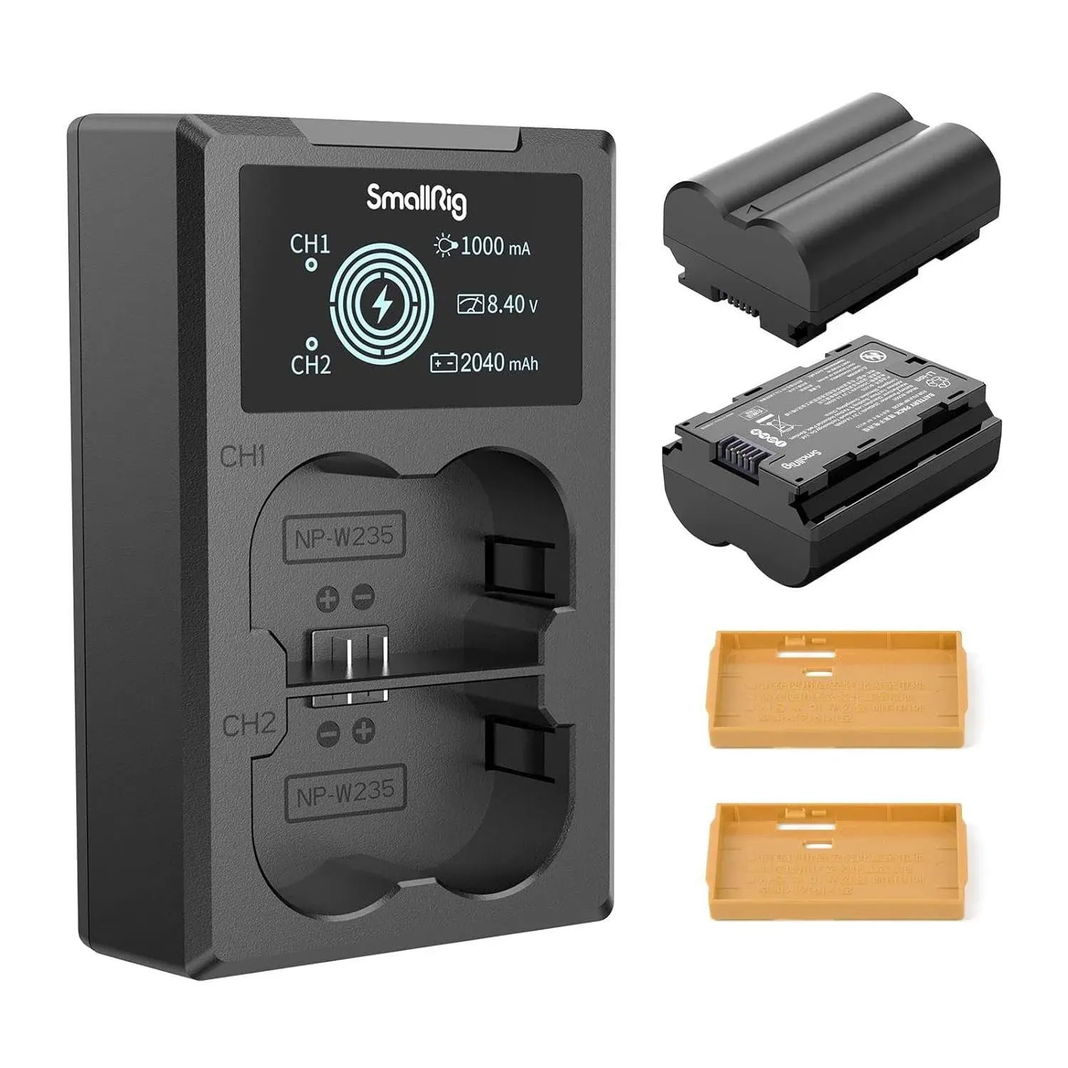 SmallRig NP-W235 Camera Battery Charger Set for FUJIFILM X-T5, X-T4, Double Slot