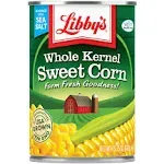 Libby's Whole Kernel Sweet Corn | 100% Sweet Corn | Naturally Sweet Flavor | Golden Yellow | Just-Off-the-Cob Crispness | Kosher | 8.5 ounce cans (Pack of 12)