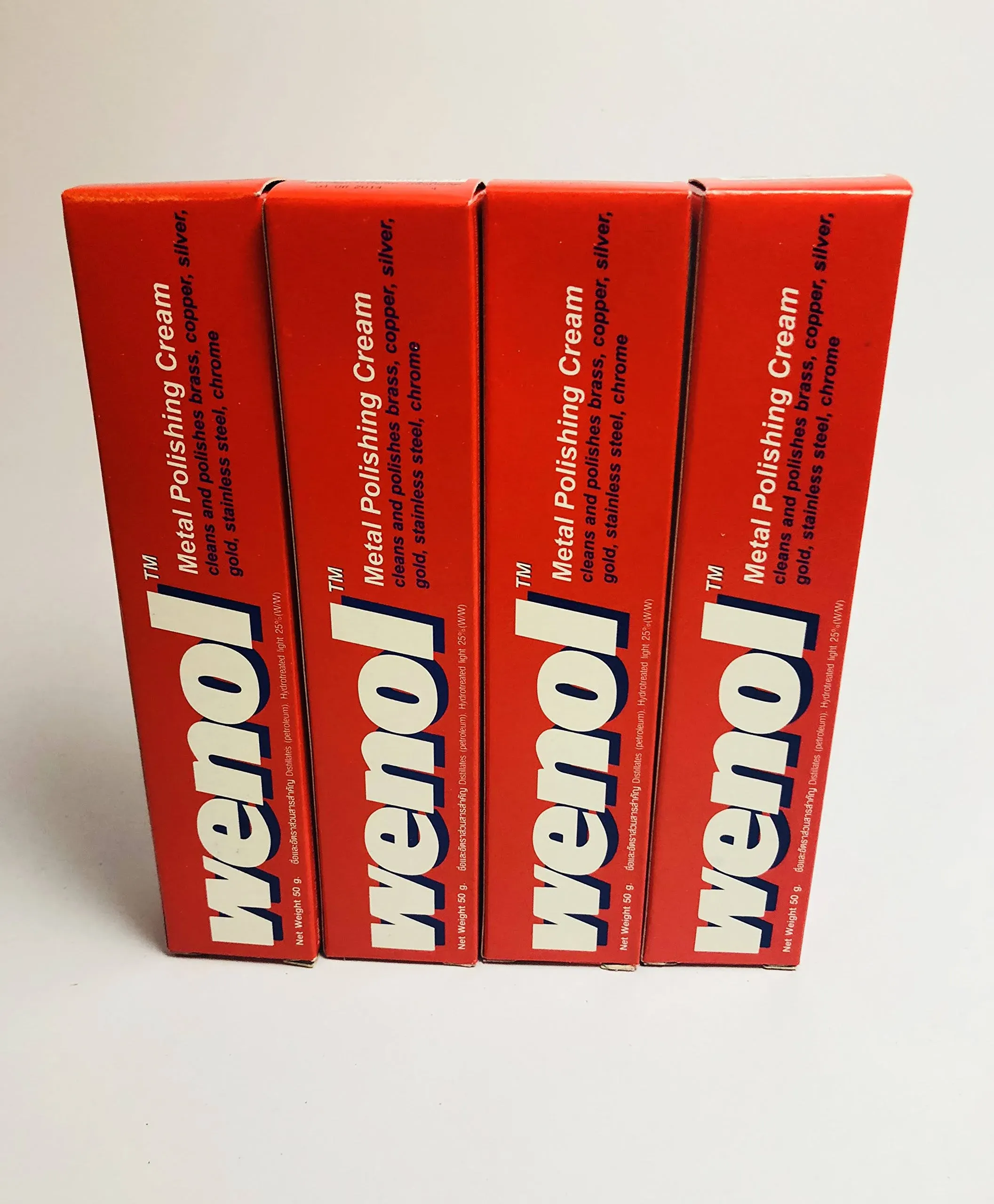 Lot of 4 Tubes Red Wenol Metal Cleaner/Polish German Stainless Copper Silver NEW