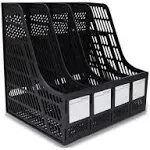 SAYEEC Sturdy Desktop 4 Section Magazine Plastic Holders Frames File Dividers Document Cabinet Rack Display and Storage