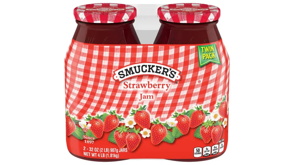 Smuckers Jam, Strawberry, Twin Pack - 2 pack, 32 oz