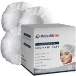 21" Disposable Bouffant Caps |CASE of 1000, White| Hairnets, Non-Woven, Non-Pleated Head Hair Covers |for Medical, Labs, Nurse, Tattoo, Food Service, Hospital, Cooking - Size 21" White