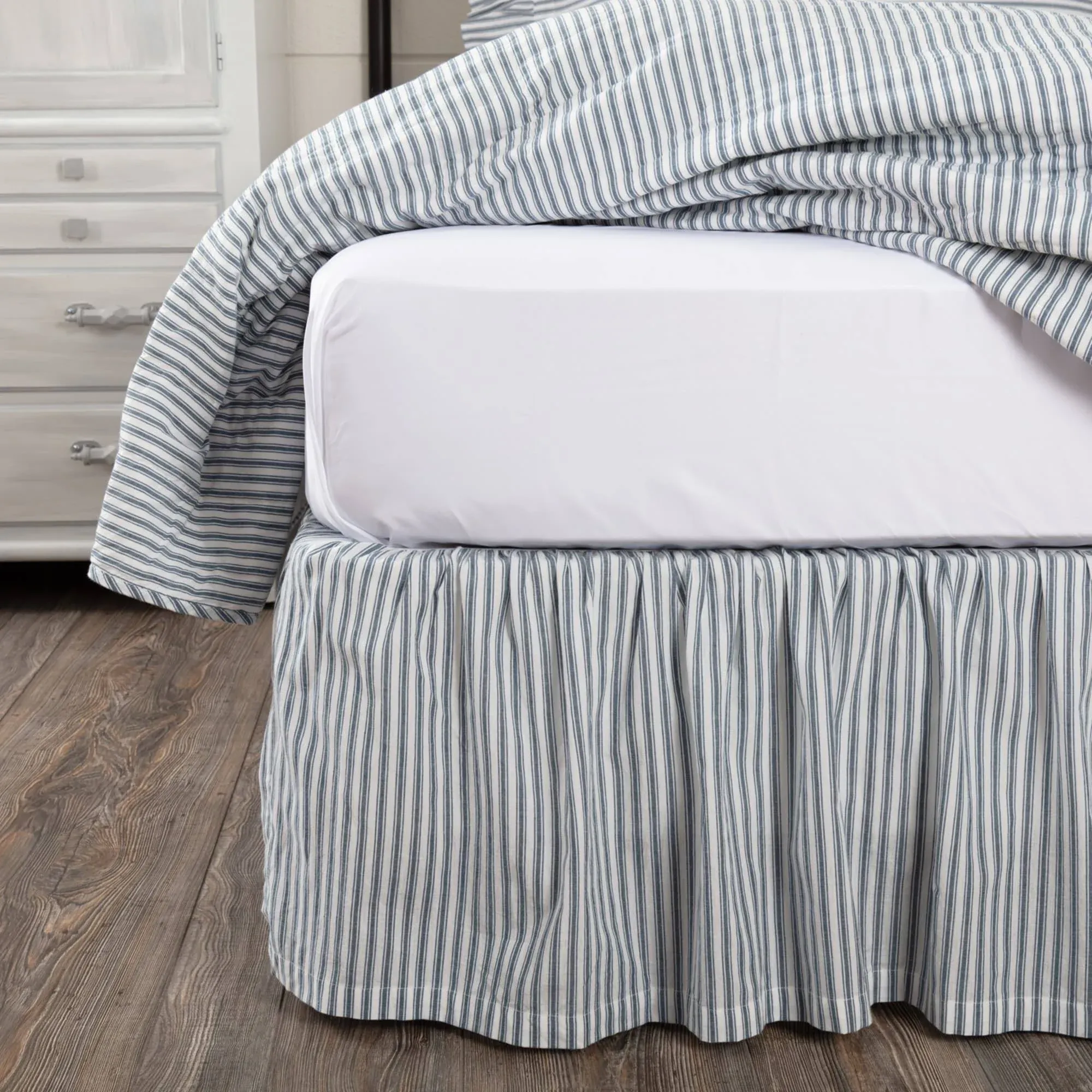 April & Olive Sawyer Mill Ticking Stripe Bed Skirt