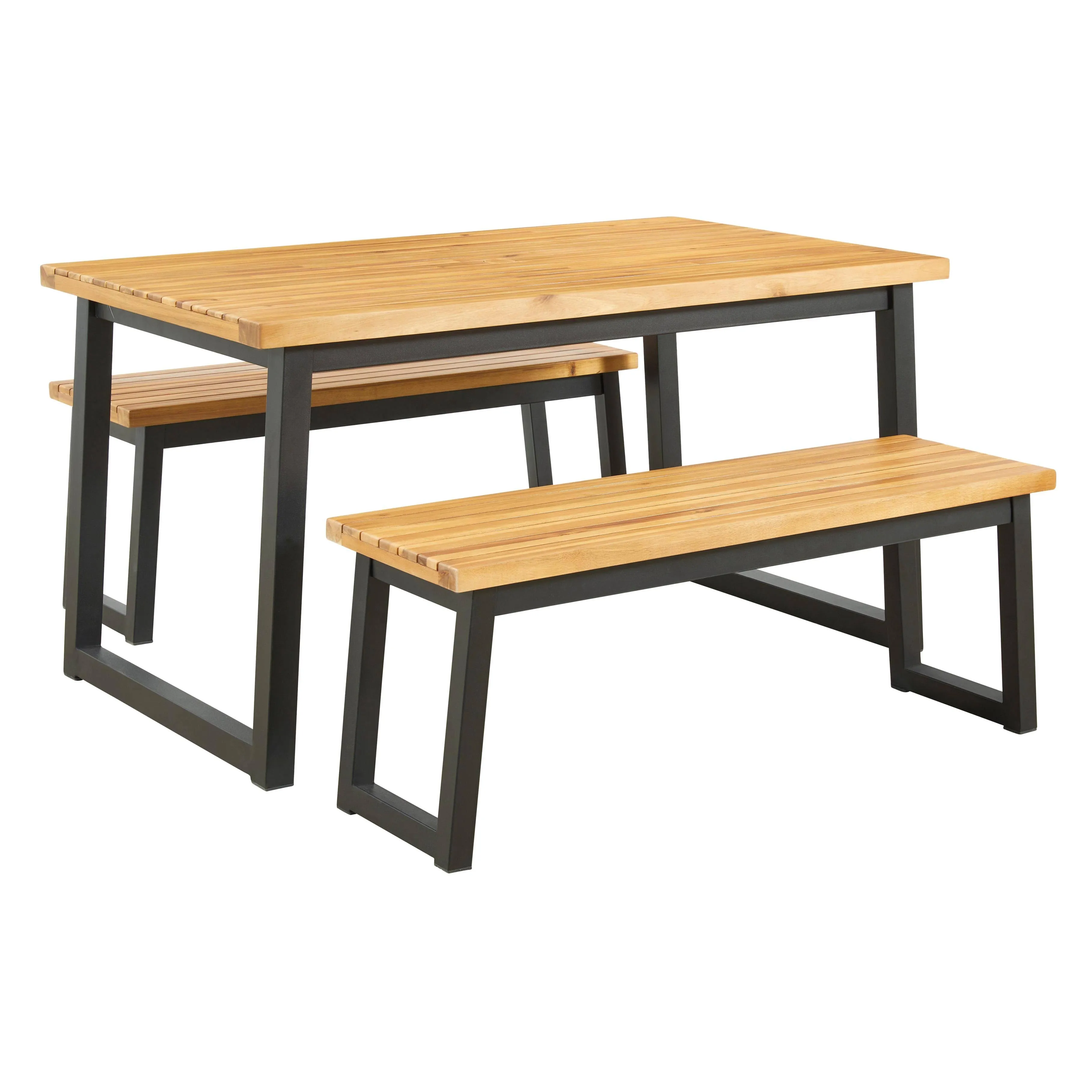 Town Wood Brown/Black Outdoor Dining Table Set