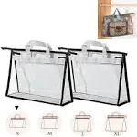 4 Pack Handbag Dust Bags Clear Purse Storage Organizer for Closet