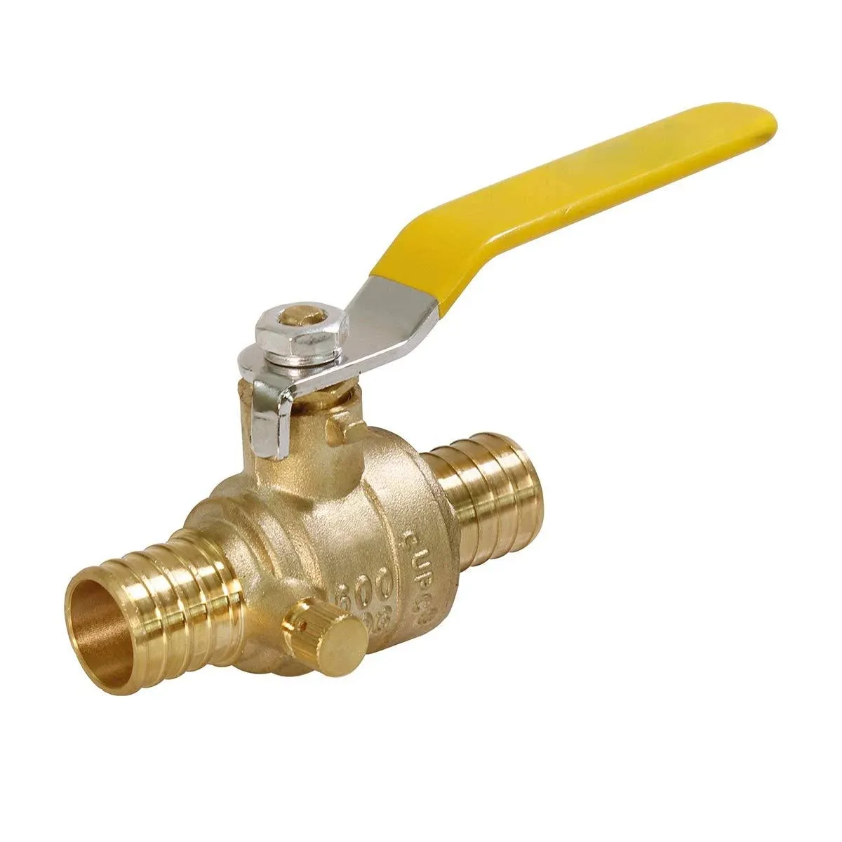 1 Inch Full Port PEX Barb Ball Valve Water Shut Off Drain Brass Pipe Fittings