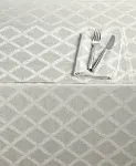 Lenox Laurel Leaf 70" x 144" Tablecloth - Platinum