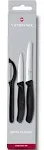 Victorinox Swiss Classic Set with Peeler, 3 Pieces Paring Knife, Set of 3, Black, 6.7113.31