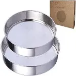 PUHETO Sieve Fine Mesh, Stainless Steel Round Sifter for Baking, Flour Sieve, 8 inch 40 Mesh and 6 inch 60 Mesh, 2pcs