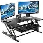 Vivo Desk Riser Height Adjustable 36 inch Stand Up Desk Black