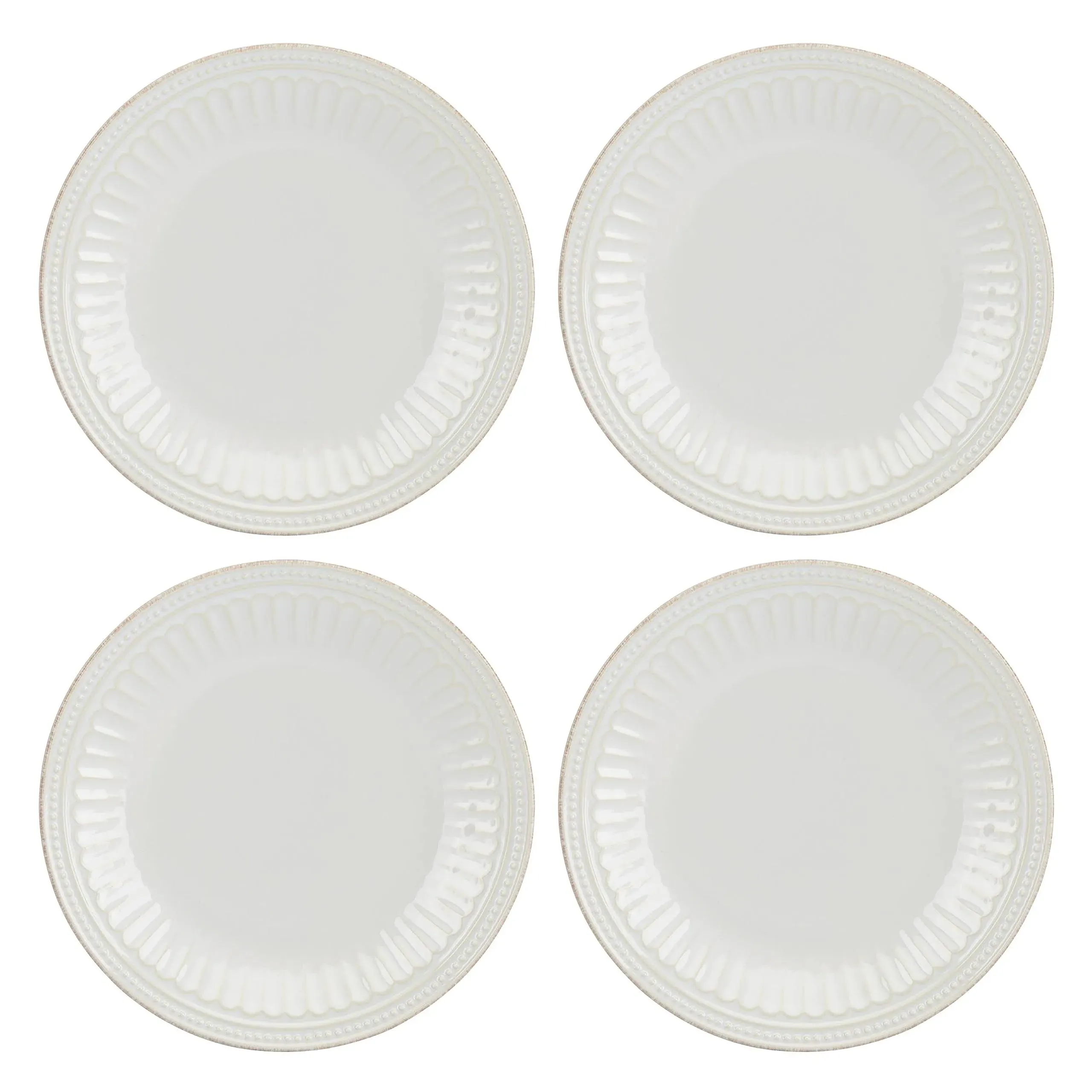 Lenox French Perle Groove 12-Piece Plate & Bowl Set, 23.05 LB, White