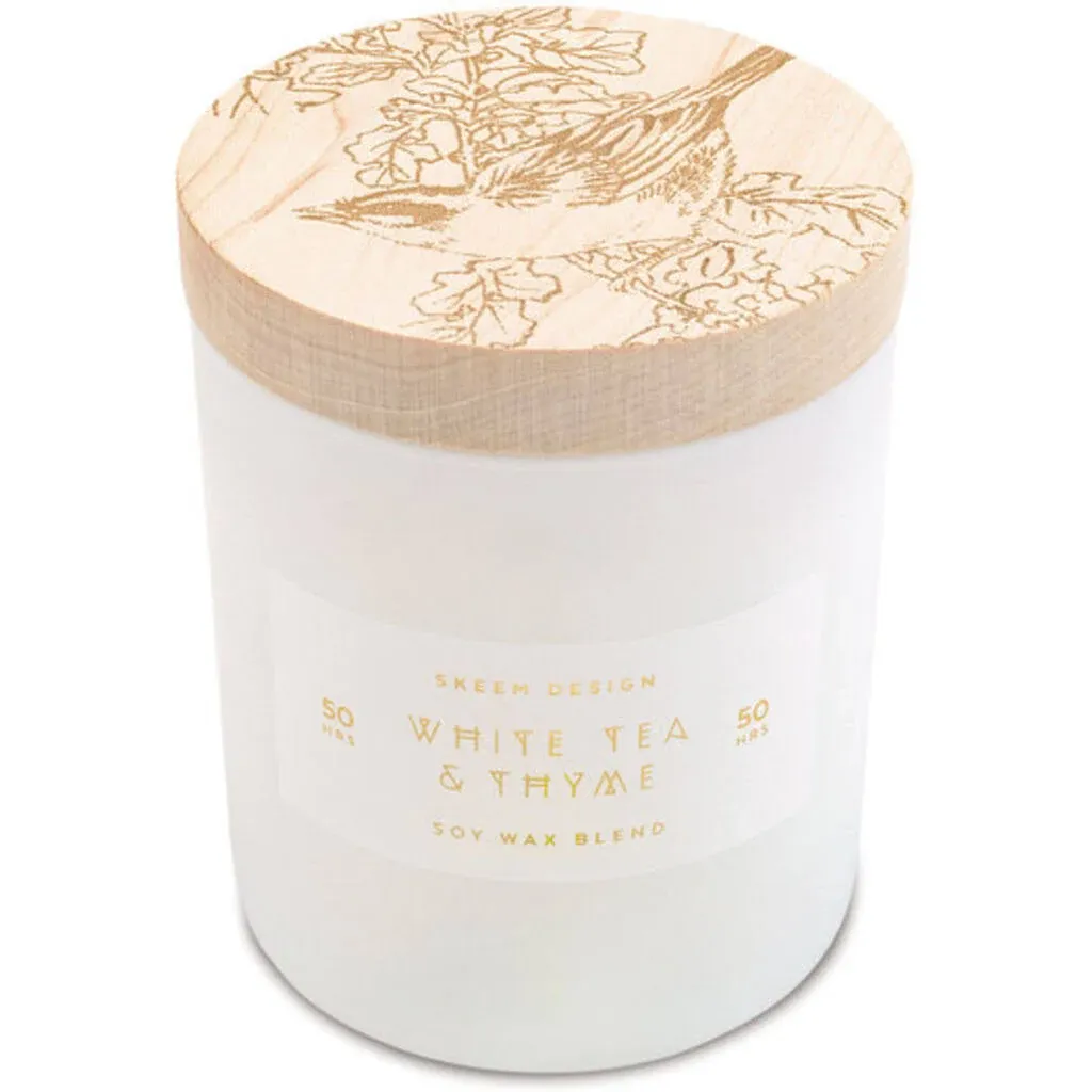 White Tea & Thyme Small Print Block Candle