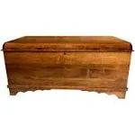 46" Cedar Hope Chest with Waterfall Top – Amish Cedar Chest w/ Anti-Slam Hinges – Hope Chest with lock – Blanket Chest - Cedar Chests and Trunks for Blankets (Brown Maple Wood, Asbury Stain)