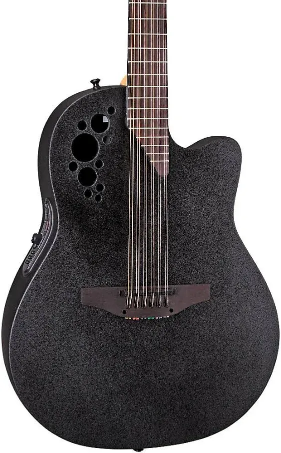 Ovation Elite 2058 TX 12-String Acoustic-Electric Guitar Black