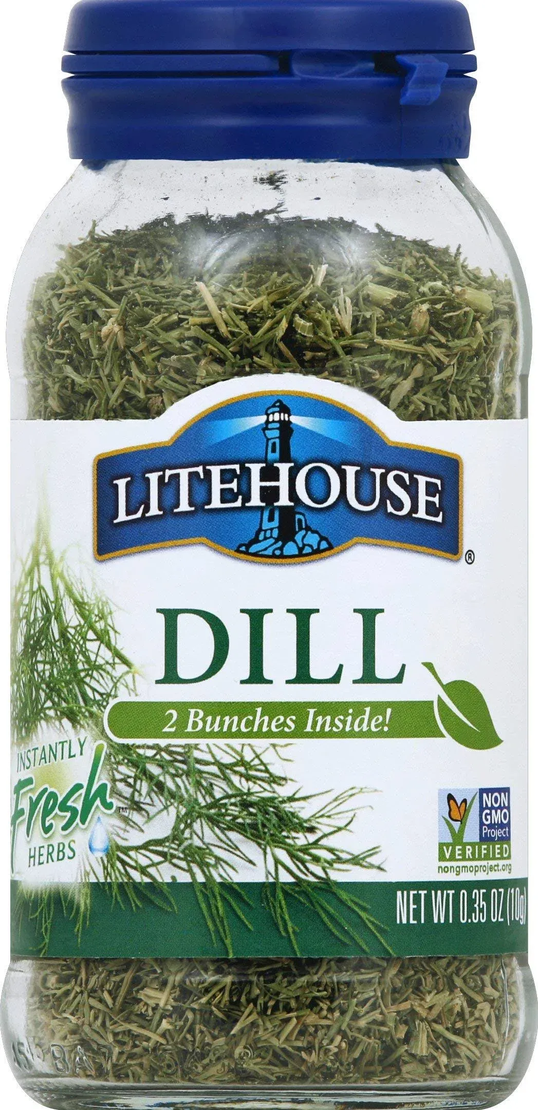 Litehouse Freeze Dried Dill - Dill, Substitute for Fresh Dill, Jar Equal to 2 Dill Fresh Bunches, Dill Seasoning, Dill Weed Seasoning, Substitute for Fresh Dill Organic, Dills - 0.35 Ounce, 4-Pack