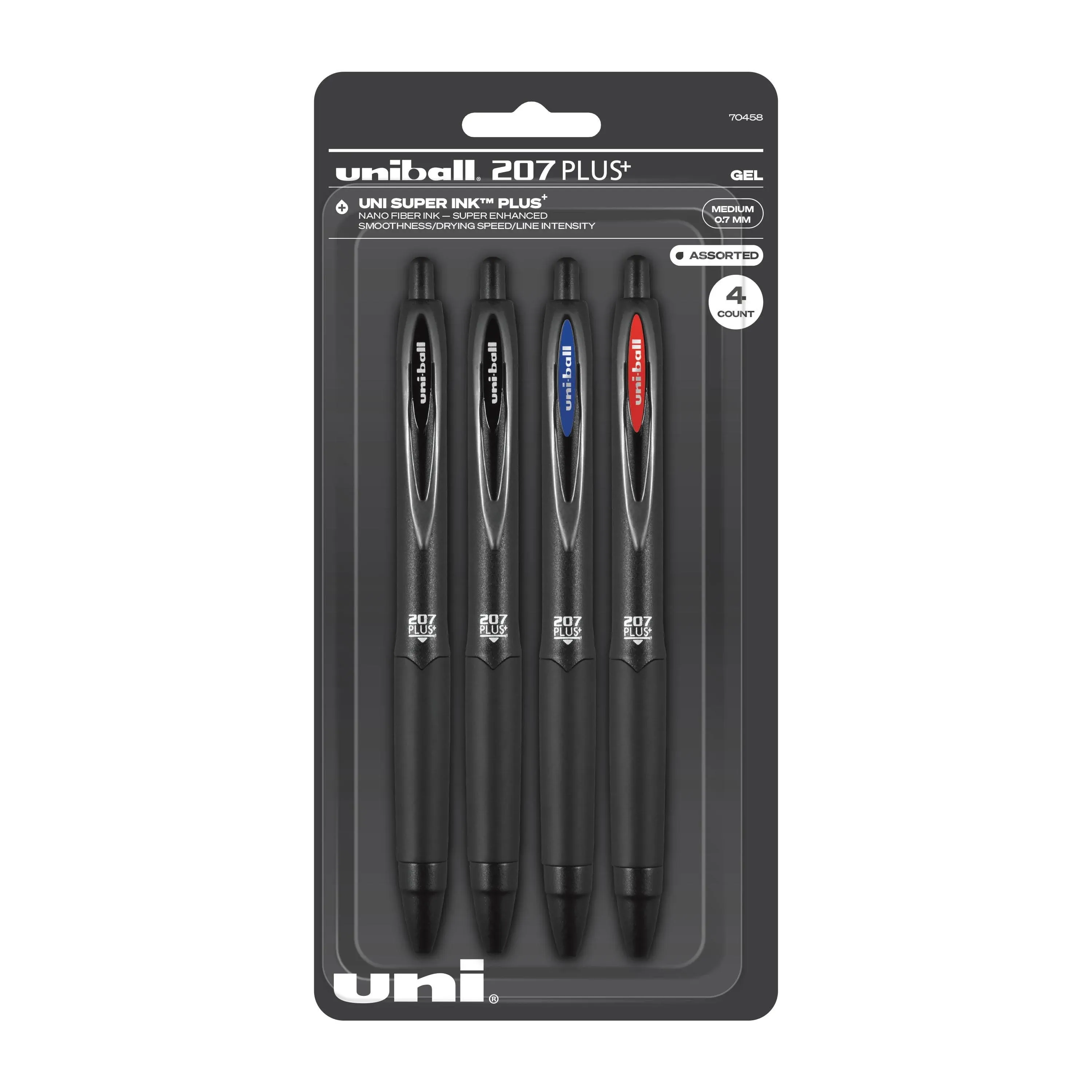 Uni-Ball 207 Retractable Gel Pens Ultra Micro Point 0.38mm Black 12 Count