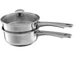 Stainless Steel 6 Cup Double Boiler  1.5 Quart Saucepan