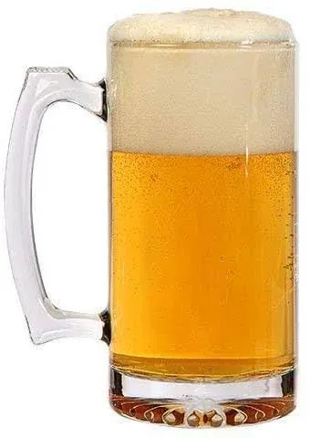 Large Glass Beer Mug for Freezer, 770 ml / 26 oz Mug Beer Glass Stein with Handle, Heavy Glass