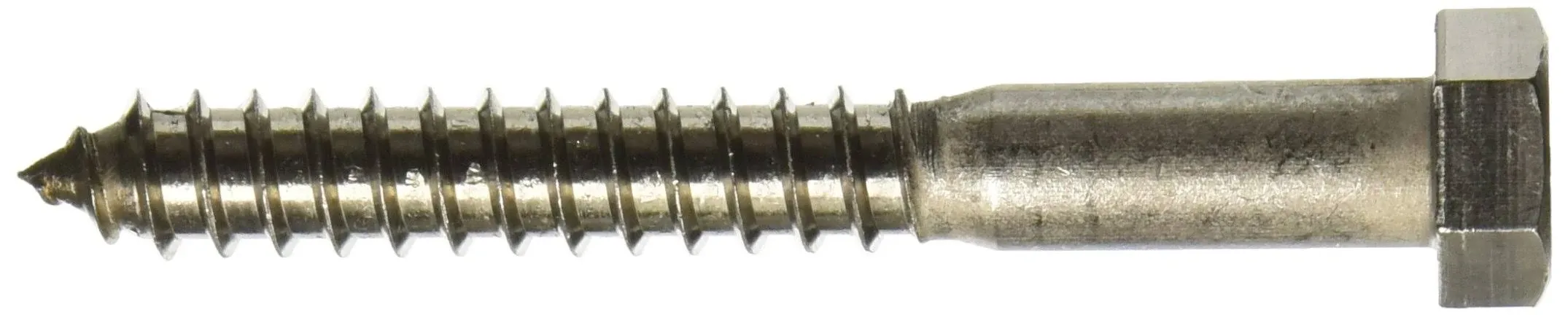 Hillman 1/2 in. x 4 in. L Hex Lag Screw, Silver Stainless Steel