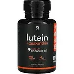 Sports Research Vegan Lutein + Zeaxanthin (20mg) with Organic Coconut Oil for Better Absorption - Supports Vision & Eye Health - Vegan Certified & Non-GMO Verified (120 Softgels)