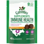 Greenies Immune Health Dog Supplements with an Antioxidant Blend of Vitamin C and E, Chicken-Flavor Soft Chews for Adult Dogs, 40-Count