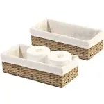 Hosroome Bathroom Wicker Baskets for Organizing Toilet Paper Basket Storage Basket for Toilet Tank Top Decorative Basket for Closet, Bedroom, Bathroom