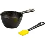 Lodge Cast Iron Melting Pot with Silicone Brush, Cast Iron