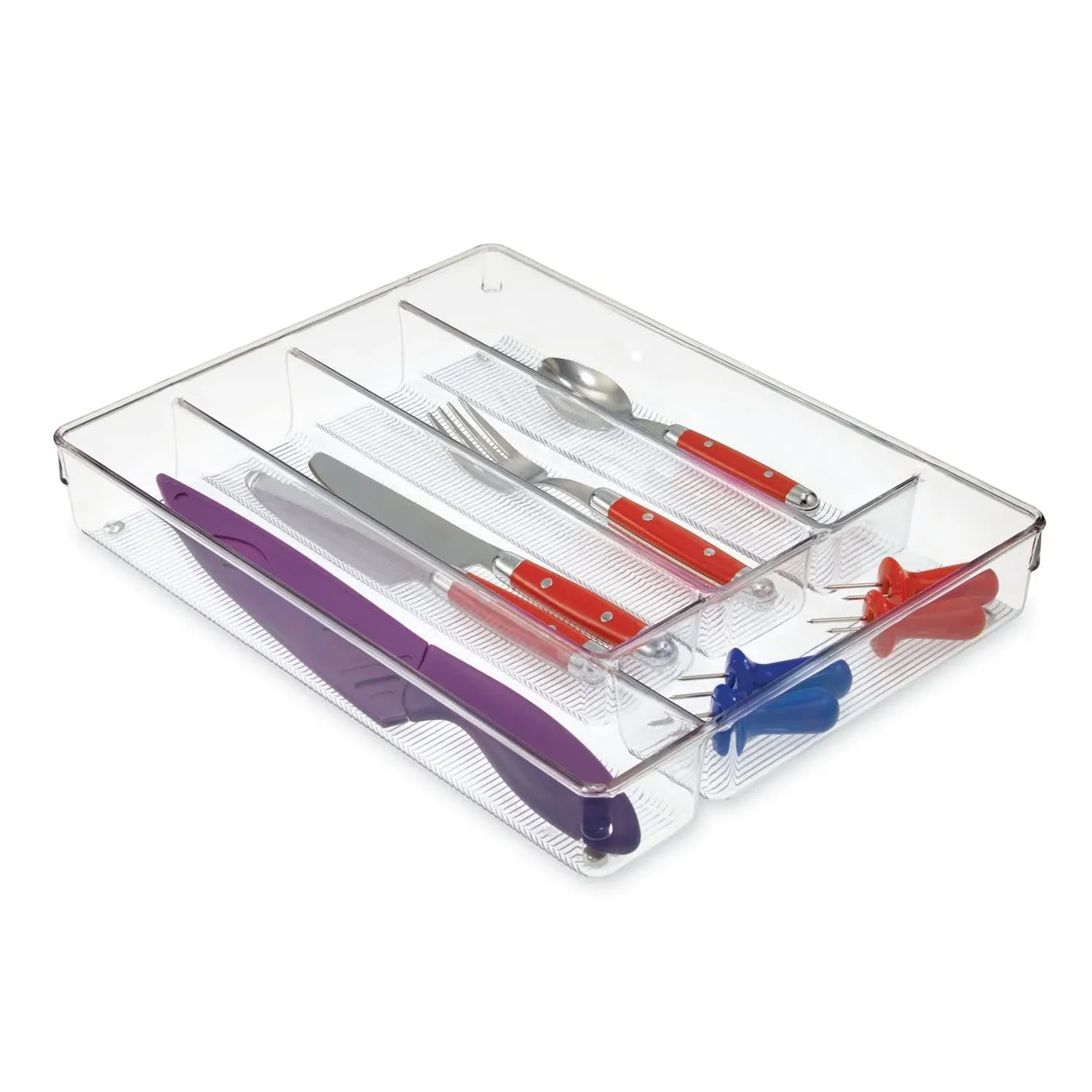 InterDesign 53930 13.75" X 10.75" X 2" Clear Linus Cutlery Tray - Contemporary - Serving Trays - by Emery Jensen Distribution | Houzz