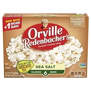 Orville Redenbacher's Avocado Oil Sea Salt Microwave Popcorn, 6 Count, 2.71 oz. Bags