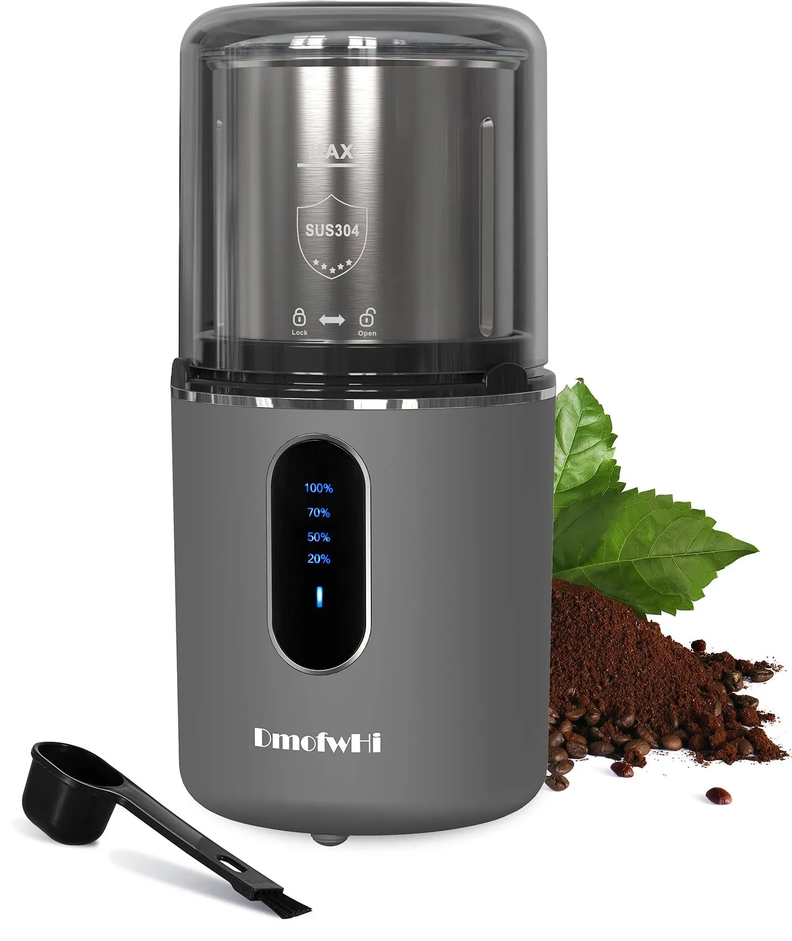 Cordless Coffee Grinder Electric, Dmofwhi USB Rechargeable Coffee Bean Grinder w