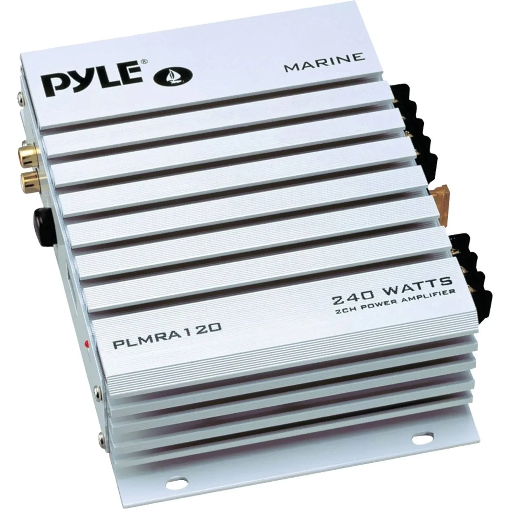 Pyle Hydra Marine Amplifier - Upgraded Elite Series 240 Watt 2 Channel Audio