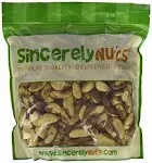 Sincerely Nuts Raw No Shell Brazil Nut, 3lb - Fresh Whole Unsalted Brazilian Nuts - Healthy, Kosher, Vegan & Gluten Free Gourmet Snack Food - All Natural Keto/Paleo Friendly Weight Loss Treat