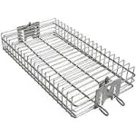 Onlyfire 6042 Chromed Steel Flat Spit Rotisserie Grill Basket 2 Tolders