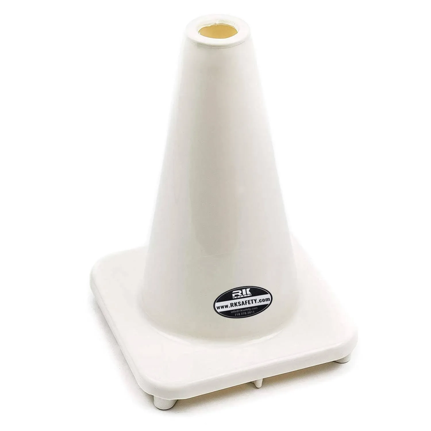 (Set of 10) 12" PVC Traffic Safety Cones, Plain - White