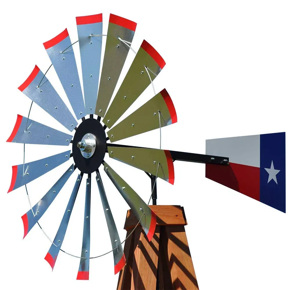 Scott Windmills 47-inch Windmill Head w/Texas Flag Tail & Instructions to Build a 15-Foot Tall Windmill