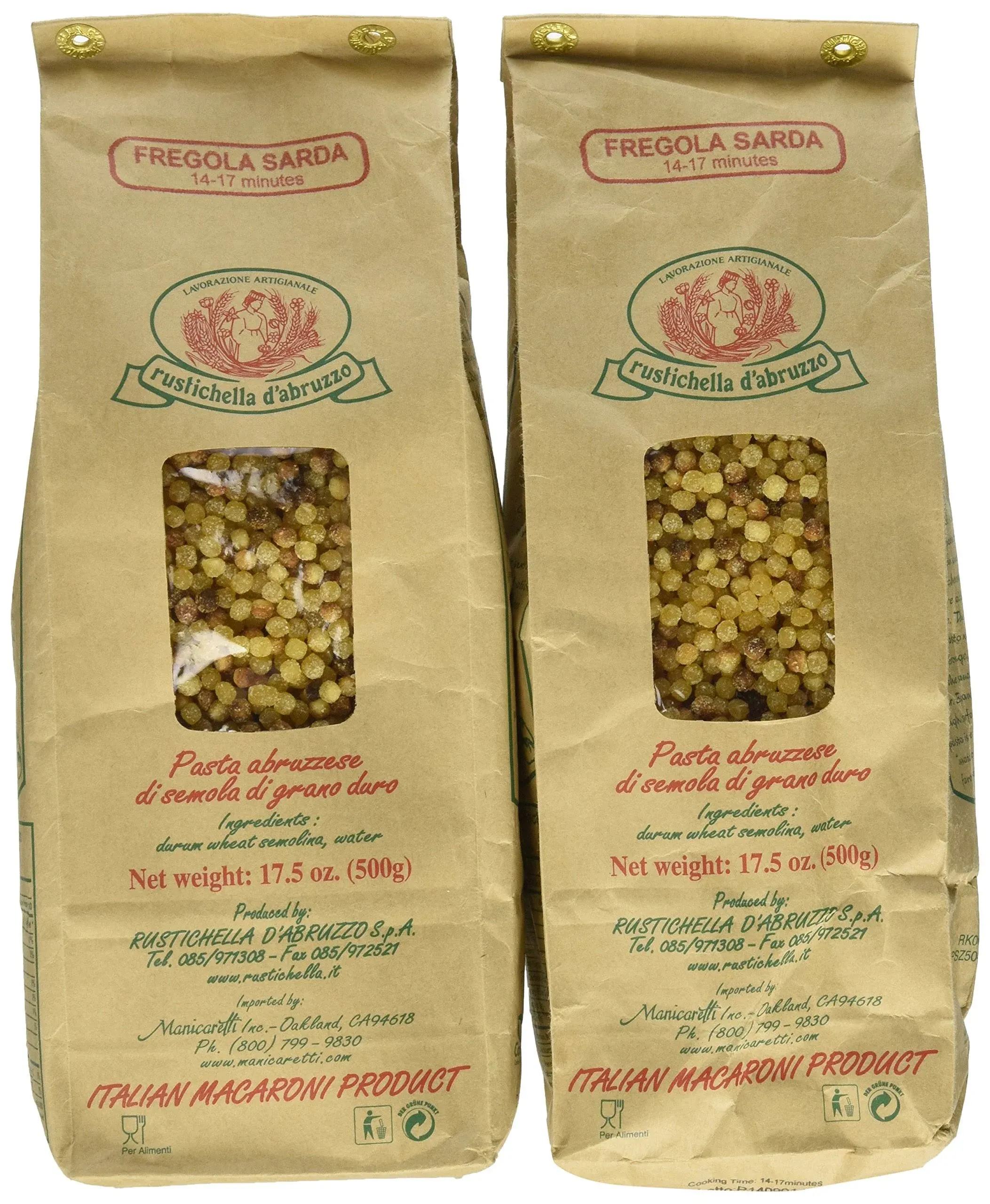 Rustichella d'Abruzzo Durum Wheat Fregola Sarda Pasta, 17.6 oz (Pack of 2) by Rustichella d'Abruzzo