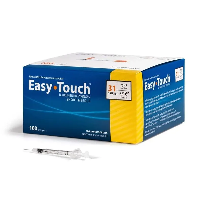 Easy Touch Syringes 31g 3-10cc 8mm (5/16" in)