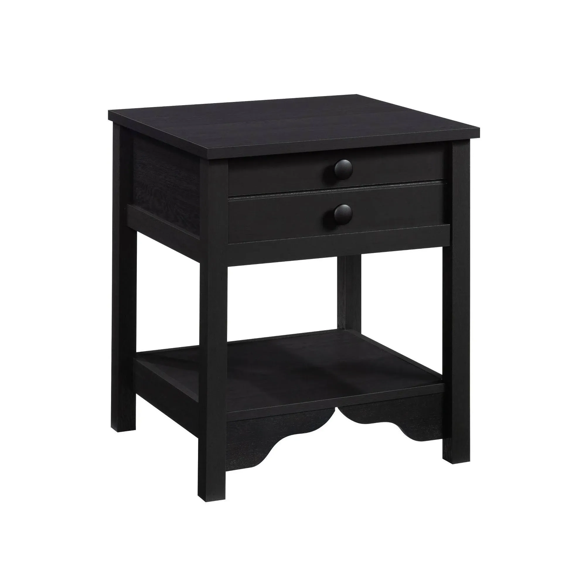 Sauder Dawson Trail Night Stand, L: 21.18" x W: 19.45" x H: 24.06", Raven Oak Finish