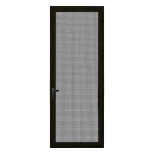 36 in. x 96 in. Bronze Surface Mount Left-hand Ultimate Security Screen Door with Meshtec Screen