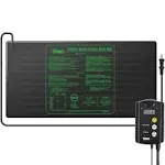 iPower GLHTMTCTRLHTMTL Warm Hydroponic Seedling Heat Mat and Digital Thermostat Combo Set for Plant Germination, 48" x 20" & Controller, Black