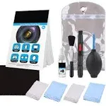 Camkix Camera Lens Cleaning Kit - Air Blower, 2in1 Lens Cleaning Pen, Cleaning Brush, Spray Bottle w/Cleaning Solution, Lens Cleaning Paper Tissue (50 Sheets), Microfiber Cleaning Cloths- for Lenses