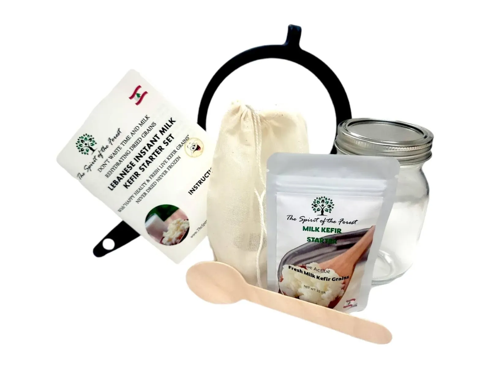 Set Starter Live Milk Kefir Lebanese Grains Active Probiotic Cultures Starter