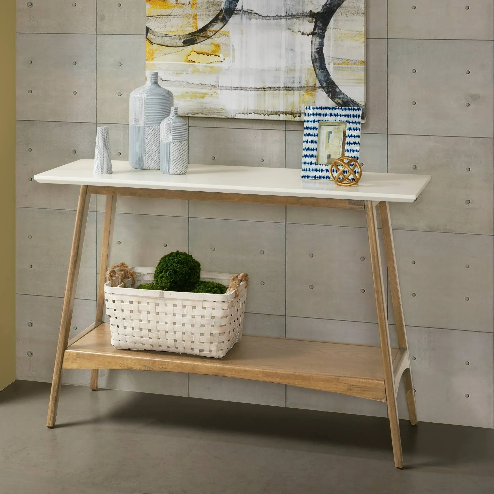 Madison Park - Parker Console - Off-White/Natural