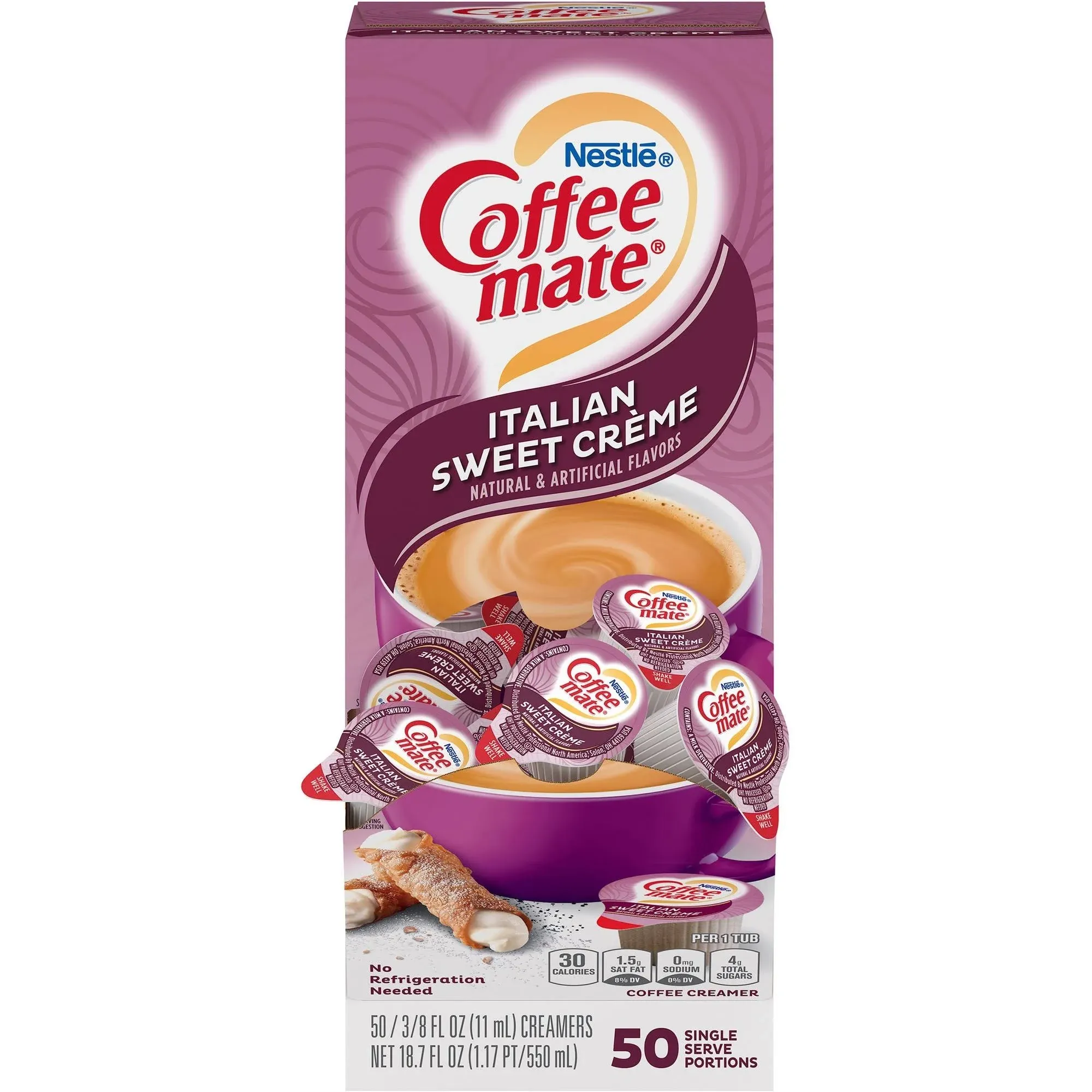 Nestle Coffee-mate Italian Sweet Creme Liquid Coffee Creamer 180-0.38 fl. oz. Tubs