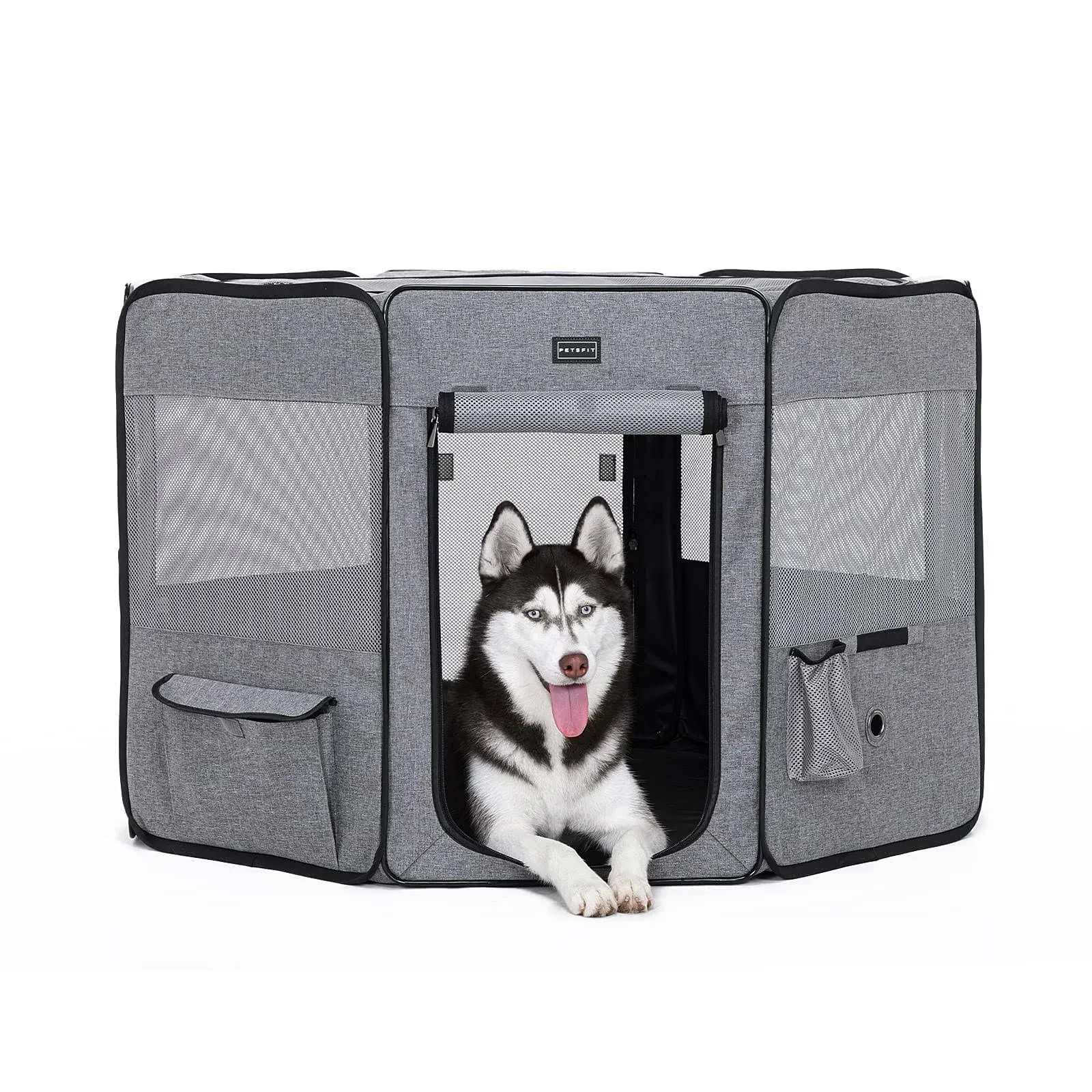 Petsfit Portable Dog Playpen 36" Portable Pet Play Pens for Small Medium Dogs, Puppy Playpen Indoor/Outdoor with Carring Case, Removable Zipper Top and Bottom,Medium (36"x36"x21")