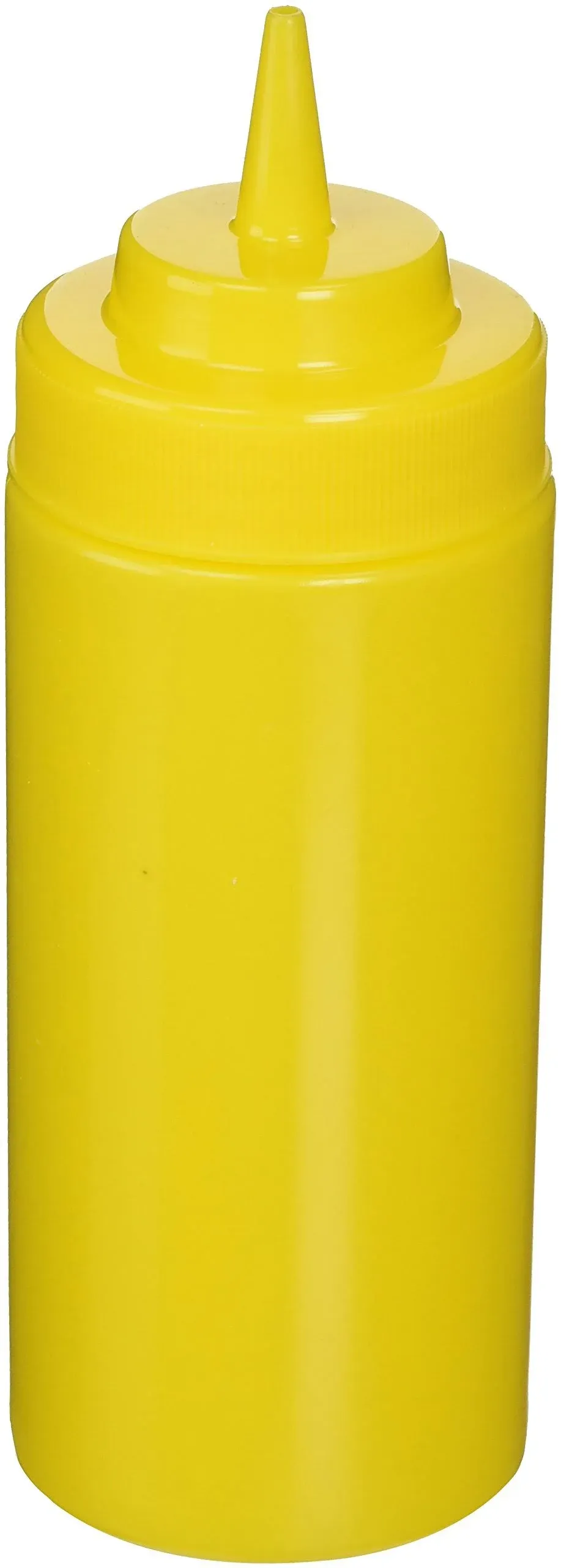 Winco PSW-16Y 16 oz. Yellow Wide Mouth Squeeze Bottle, 6/Pack