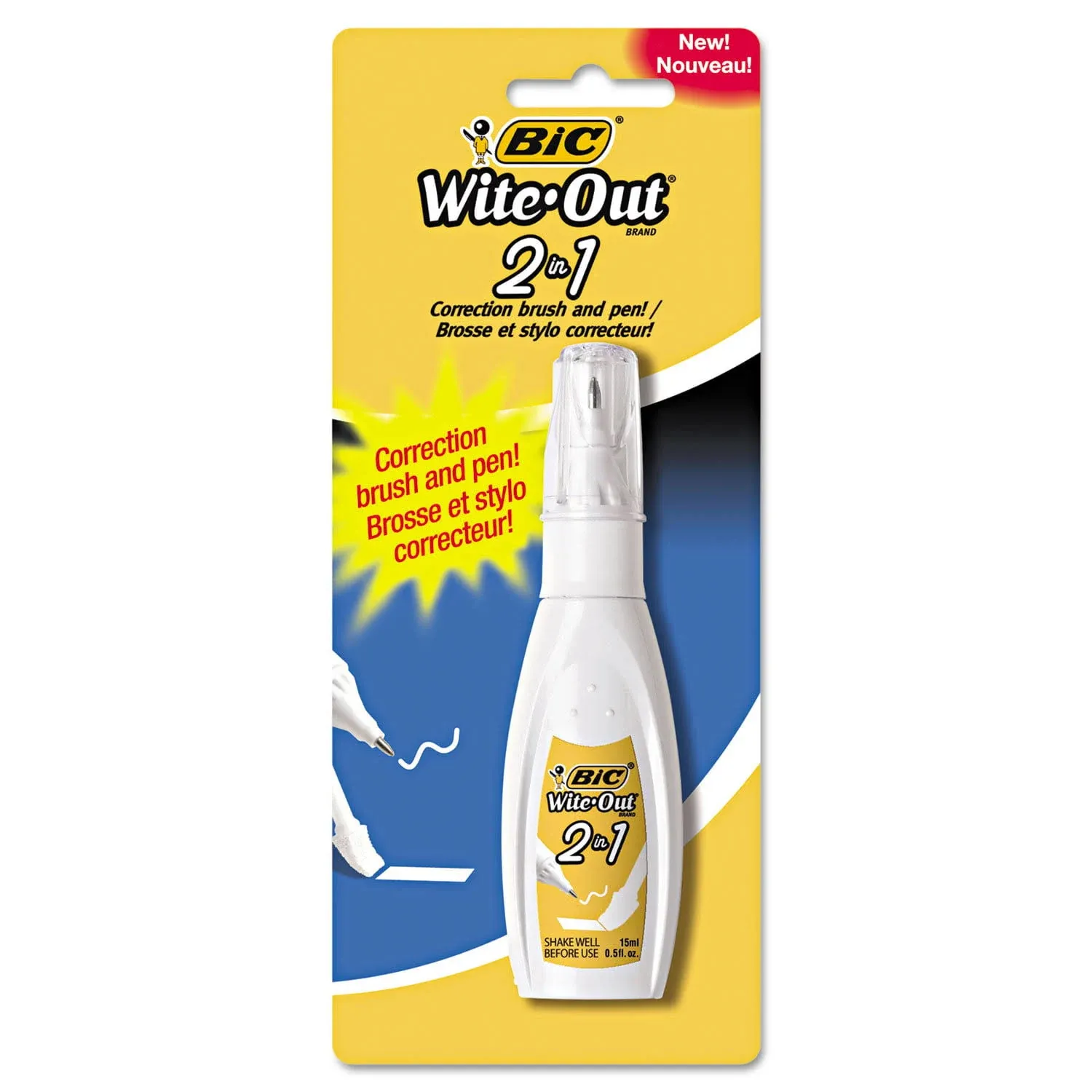 Bic Wite-Out Correction Fluid, 2 in 1 - 1 fluid, 0.5 fl oz